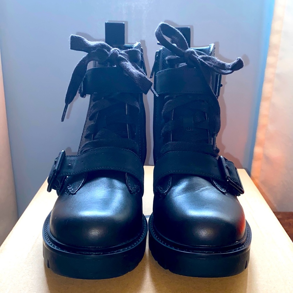 UGG black combat/moto boot